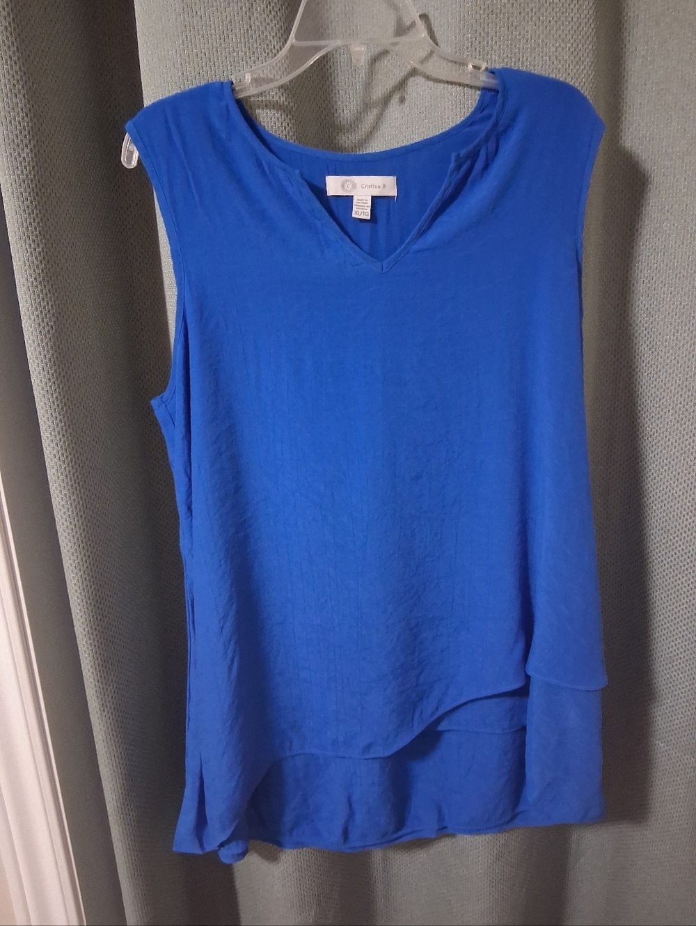 Chico's Royal Blue Layered V-Neck Sleeveless Tank